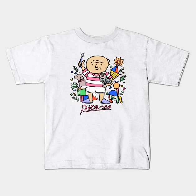 Pablo Picasso Kids T-Shirt by pekepeke